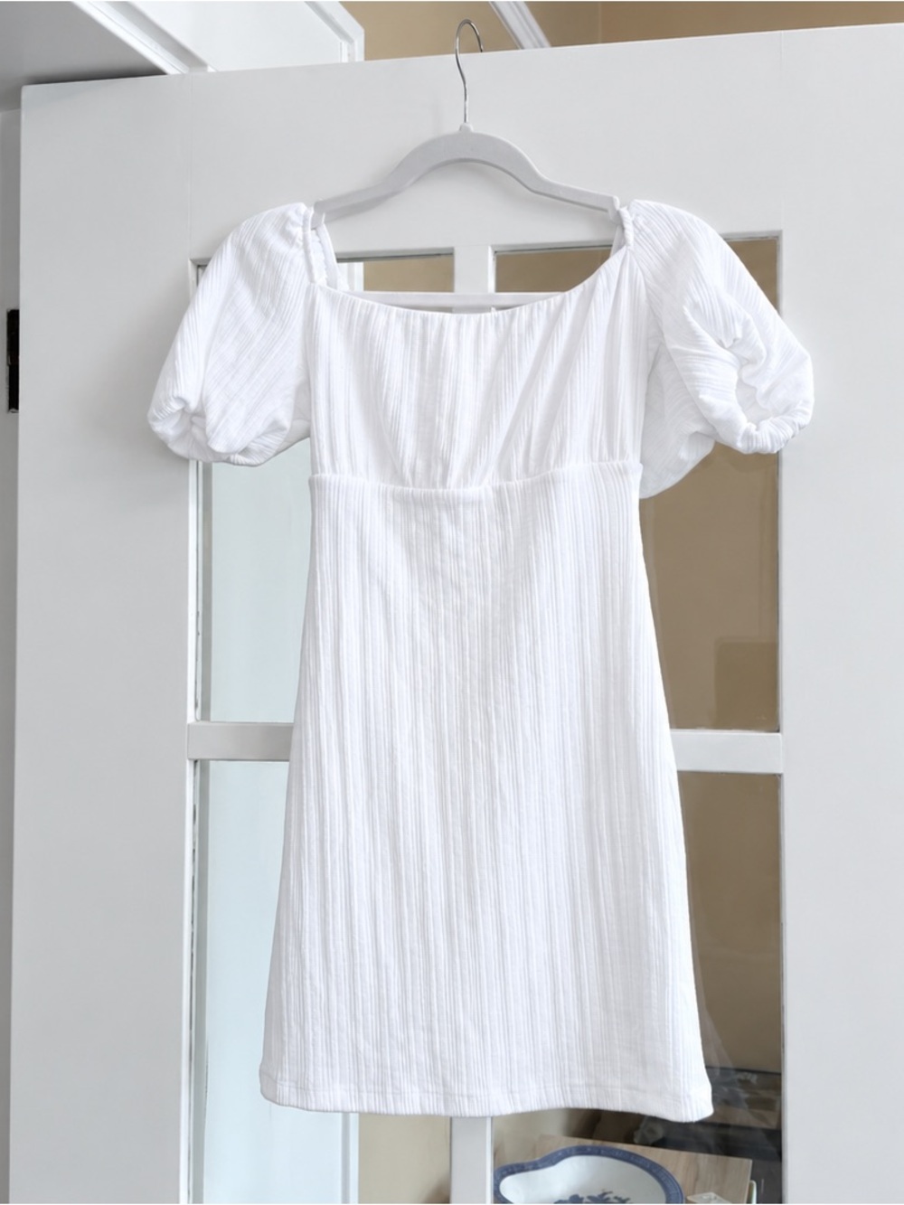 NWT White Ribbed Mini Dress XS
